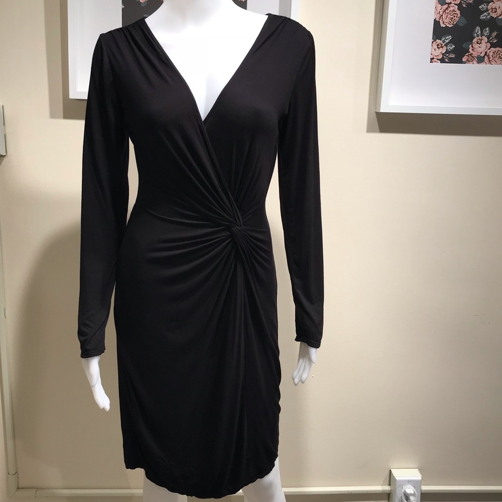 MAX STUDIO - Black Dress With Deep V Neck - Size M